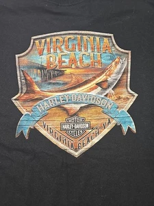 Harley Davidson Shirt Mens Extra Large Black NWT Virginia Beach Dbl Side Graphic - Picture 1 of 14