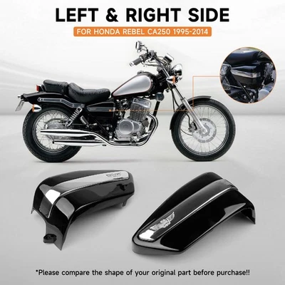 Black Battery Cover Side For Honda Rebel CA250 1995-2014 1996 1997 1998 2012 F07 Foto 1 de 4