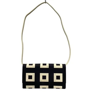 Auth BVLGARI - Black Cream Nylon Leather Shoulder Bag - Picture 1 of 10