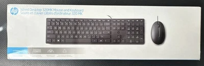 HP Wired Desktop 320MK Mouse and Keyboard - Black  NEW UNOPENED - Image 1 of 2