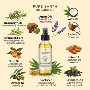 ROSEMARY, Argan plus 10 herbs NATURAL HAIR GROWTH OIL HAIR CARE Cold pressed! - Picture 1 of 2