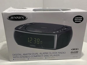 Jensen JCR-322 Modern Home CD Tabletop AM/FM Radio CD Player Dual Alarm Clock - Picture 1 of 2