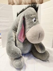 Vintage Jumbo Walt Disney World Eeyore Gray Plush Stuffed Animal Pooh Friends - Picture 1 of 15