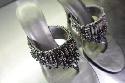 Vintage Bisou Bisou Michele Bohbot  Harem Metallic KP Sandals 9 US 40.5 EUR - Image 1 of 4