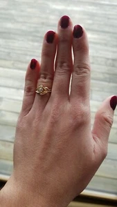 Vintage 14K Gold Flower Design  Bridal Set - Picture 1 of 6