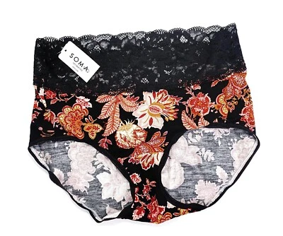Calzoncillo moderno de encaje súper suave abrazable Soma ~ cachemira bohemia M negro ~ talla: S Foto 1 de 3