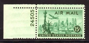 1947 US #C35  Airmail ~ Plate # Single ~ MNH ~ Graded XF-91! - Picture 1 of 5