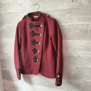 BNWOT Joe Browns burgundy military style coat jacket, Wool blazer, UK8 - Picture 1 of 14