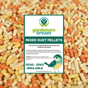 GardenersDream Mixed Suet Pellets - High Energy Mealworm Berry Wild Bird Food - Picture 1 of 48