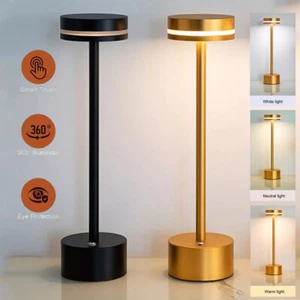 1-3 PCS Rechargeable Cordless Table Lamp Portable Battery Powered LED Desk Lamps - Picture 1 of 20