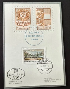AUSTRIA 1963 FDI POST CARD STAMPDAY -S17029 - Picture 1 of 1