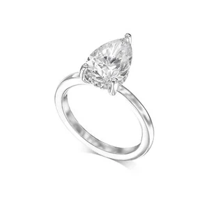 Diamond Engagement Ring VVS2 E 2.55 Ct Lab Created 14k White Gold IGI Eye Clean - Picture 1 of 7