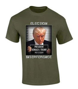 Men's Trump Shirt Election Interference Mugshot Short Sleeve T-shirt Graphic - Picture 1 of 1