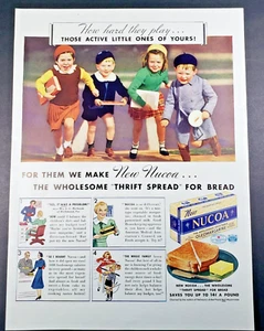 1937 The Best Foods Nucoa Margarine Vintage Print Ad – Children Running - Picture 1 of 1