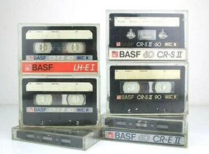 Lotto 7 MC Musicassette TAPE Cassette REGISTRABILI Vintage BASF CR-E II CR-S II - Foto 1 di 8