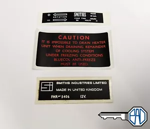 MG MGB, Midget, MGC Heater Sticker set 3pc LMG1010 - Picture 1 of 2