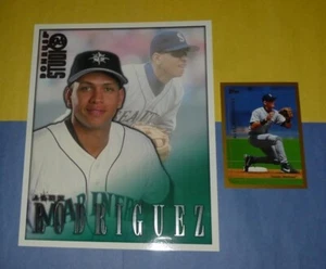 1998 ALEX RODRIGUEZ Seattle Mariners Donruss Studio 8x10 #20 + gold Topps #3 - Picture 1 of 5