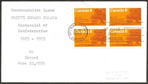 Canada #618 Block "OAK TREES ON SHORE" Fine Used 1973 First Day Cover - Picture 1 of 2