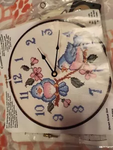 CROSS STITCH QUARTZ CLOCK KIT COMPLETED CROSSTICH - Picture 1 of 1