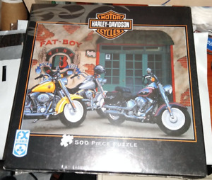 Harley Davidson Fat Boy Jigsaw Puzzle 500 PC Scott Jacobs Schmid New Sealed 2003