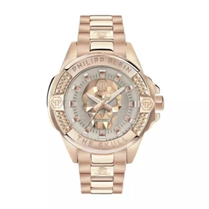 New Philipp Plein The Skull Quartz Crystal Beige Dial Unisex Watch PWNAA1623 - Picture 1 of 5