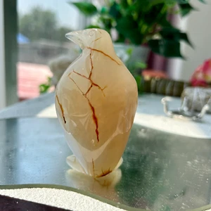 155g Natural Grey Agate Penguin Crystal Figurine Carving Healing Energy 2th - Picture 1 of 9