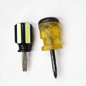 2PCS Short Stubby Phillips and Flat Head Mini Short Screwdriver Lot Fuller - Picture 1 of 14