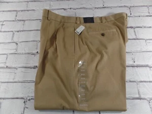 New Brooks Brothers Men's Elliot Pants Pleated Front Cuffed Beige Size 42 x 30 - Picture 1 of 7