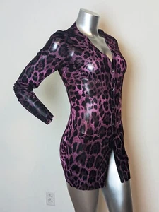 Dolce & Gabbana silk? animal print cardigan Sz 44 (US 8) Purple - Picture 1 of 7