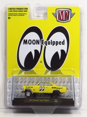 M2 Machines GS01 Mooneyes Moon Hobby 1967 Chevrolet 67 Nova Gasser Yellow #19-49 - Image 1 of 4