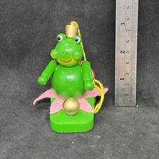 Steinbach Frog King Prince Lily Pad Germany Wooden Wood Christmas Ornament  