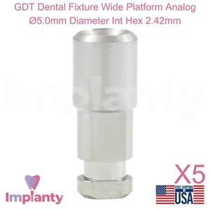 5x GDT Accesorio Dental Plataforma Ancha Analógico Ø5.0mm Diámetro Int Hex 2.42mm - Imagen 1 de 5