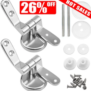 Chrom WC-Sitz Scharniere Ersatz Universal Silber Ersatz mit Armaturen - Bild 1 von 13
