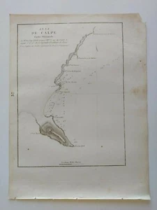 1858 Gauttier Carta Náutica Mapa Plano Playa Oriental de Calpe Alicante Fossa - Imagen 1 de 1