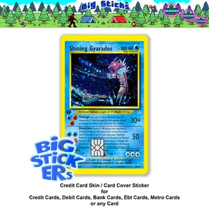 Calcomanía de tarjeta Pokémon con piel de pegatina inteligente para tarjeta de crédito Shinin Gyarados - Imagen 1 de 15