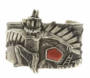 Pulsera bailarina águila fundida piedra toba con piedra de coral mediterránea natural - Imagen 1 de 5