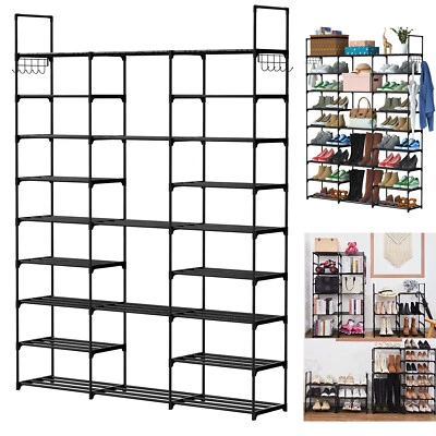 9 Pares Zapatero Organizador Estante de Almacenamiento Dividible de Soporte con Gancho Foto 1 de 4