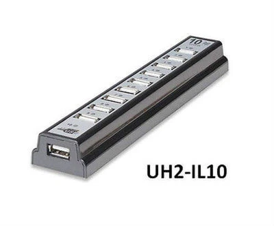 10-Port Powered Hi-Speed USB 2.0 Desktop Hub - Manhattan 161572, UH2-IL10 - Image 1 of 4