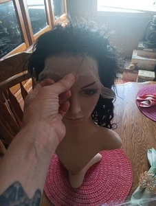 Lace Front Wig Curls Human Hair - Picture 1 of 5