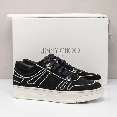 Zapatillas Jimmy Choo Hawaii negras/blancas gamuza perla, talla 37,5 (7,5 EE. UU.) Foto 1 de 4