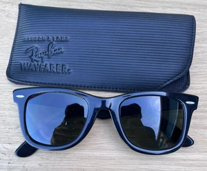 Gafas de sol negras vintage Bausch & Lomb Ray-Ban Wayfarer 5022 con estuche - Imagen 1 de 10