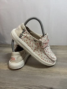 Scarpe casual Hey Dude ragazze 4 giovani 4 Wendy cuori cupido amore rosso slip-on - Foto 1 di 11