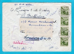SWITZERLAND forwarded ship cover 1949 Basel to England and onward Australia - Picture 1 of 2