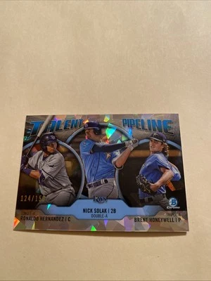 2019 Bowman - Talent Pipeline Chrome Nick Solak, Brent Honeywell, Ronaldo... - Image 1 of 2
