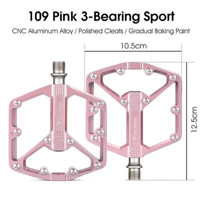 WEST BIKING Bicycle Pedals Aluminum Gradient DU 3 Bearing Wide MTB Bike Pedals - - Image 1 of 4
