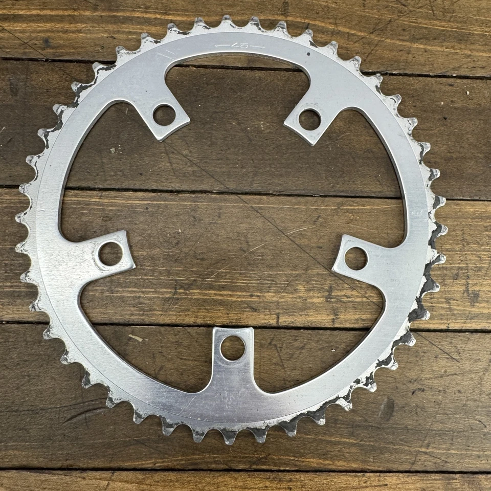 Plato de bicicleta vintage 45T 5 pernos 110 mm BCD aleación BMX de la vieja escuela Foto 1 de 4