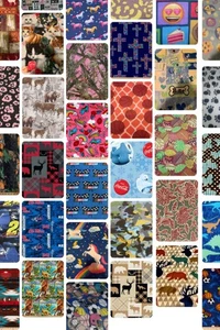 Handmade Single Layer 58"x 72" Fleece Throw Blanket "Assorted Novelty ” 5 Bundle - Picture 1 of 2