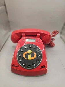 Disney Pixar The INCREDIBLES SBC Telephone Red Phone Push Button Untested - Picture 1 of 5