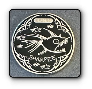 Geocoin SHARPEE Military Association w/ Deep Sea Fish & Dragon Adoptable - Picture 1 of 2