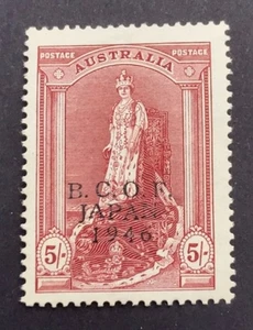 Australia 1947 BCOF 5/- Claret Robes - Mint Hinged - Picture 1 of 2